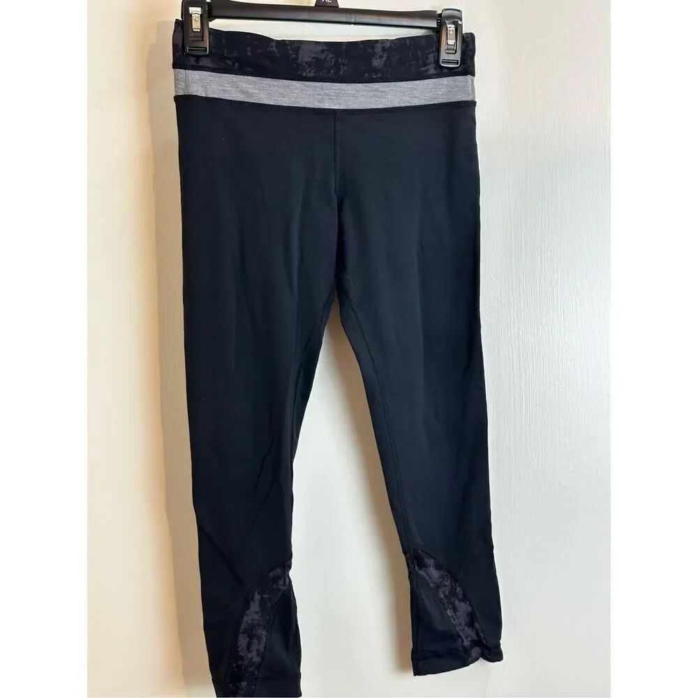 Lululemon black with gray leggings size 4